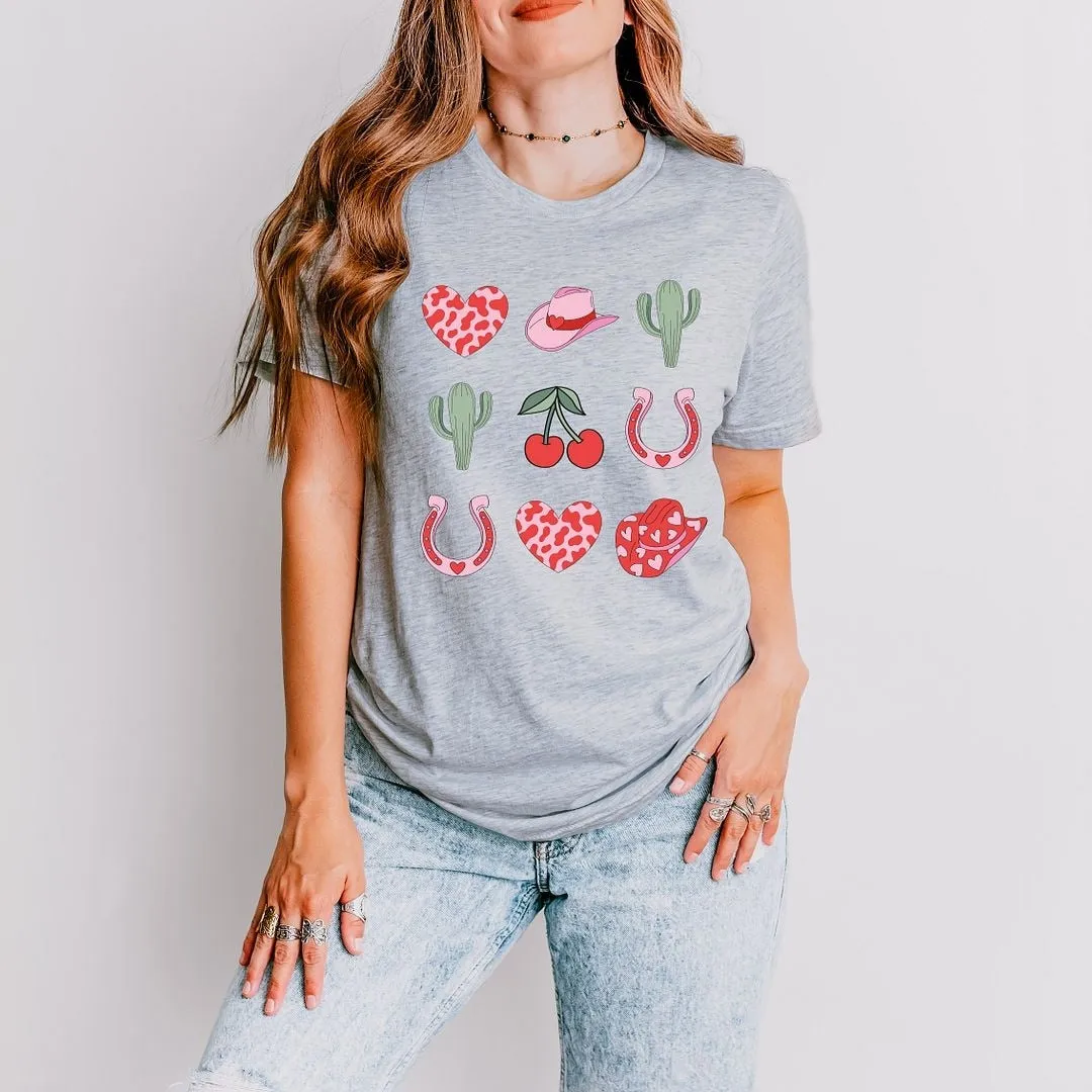 Cowgirl Valentine Chart Short Sleeve Crewnneck Tee sold by Zulily product image thumbnail 3