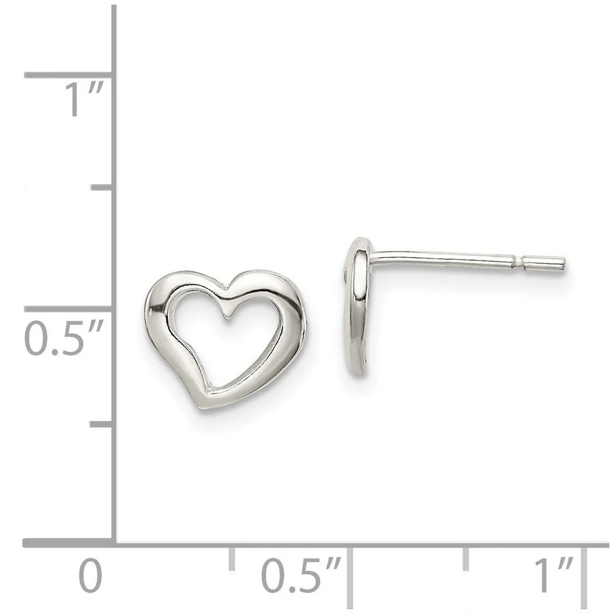 Curata 925 Sterling Silver Polished Heart Post Earrings - 8x8mm sold by Zulily product image thumbnail 4
