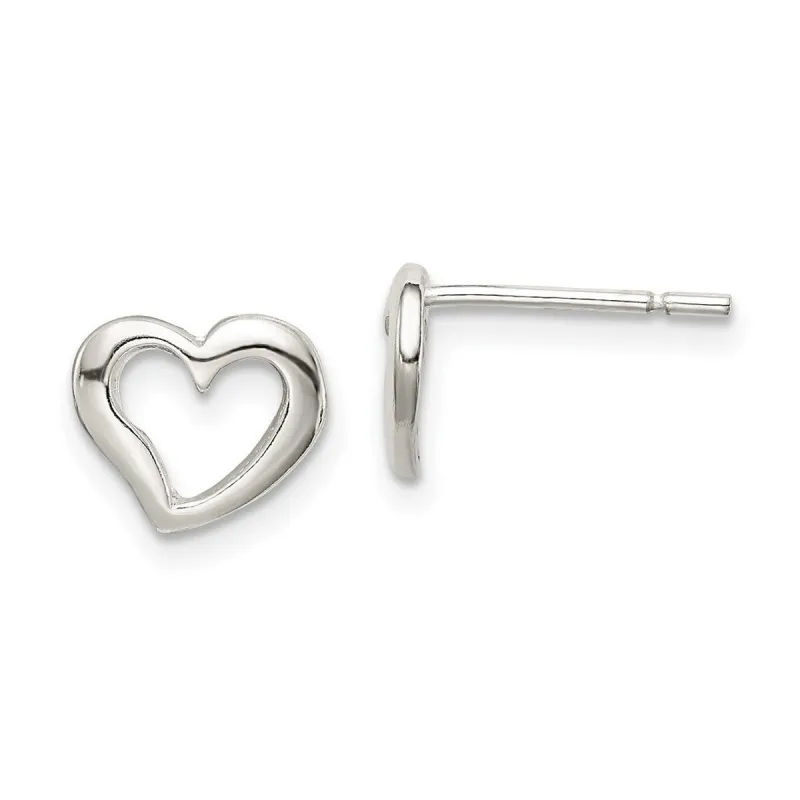 Curata 925 Sterling Silver Polished Heart Post Earrings - 8x8mm sold by Zulily