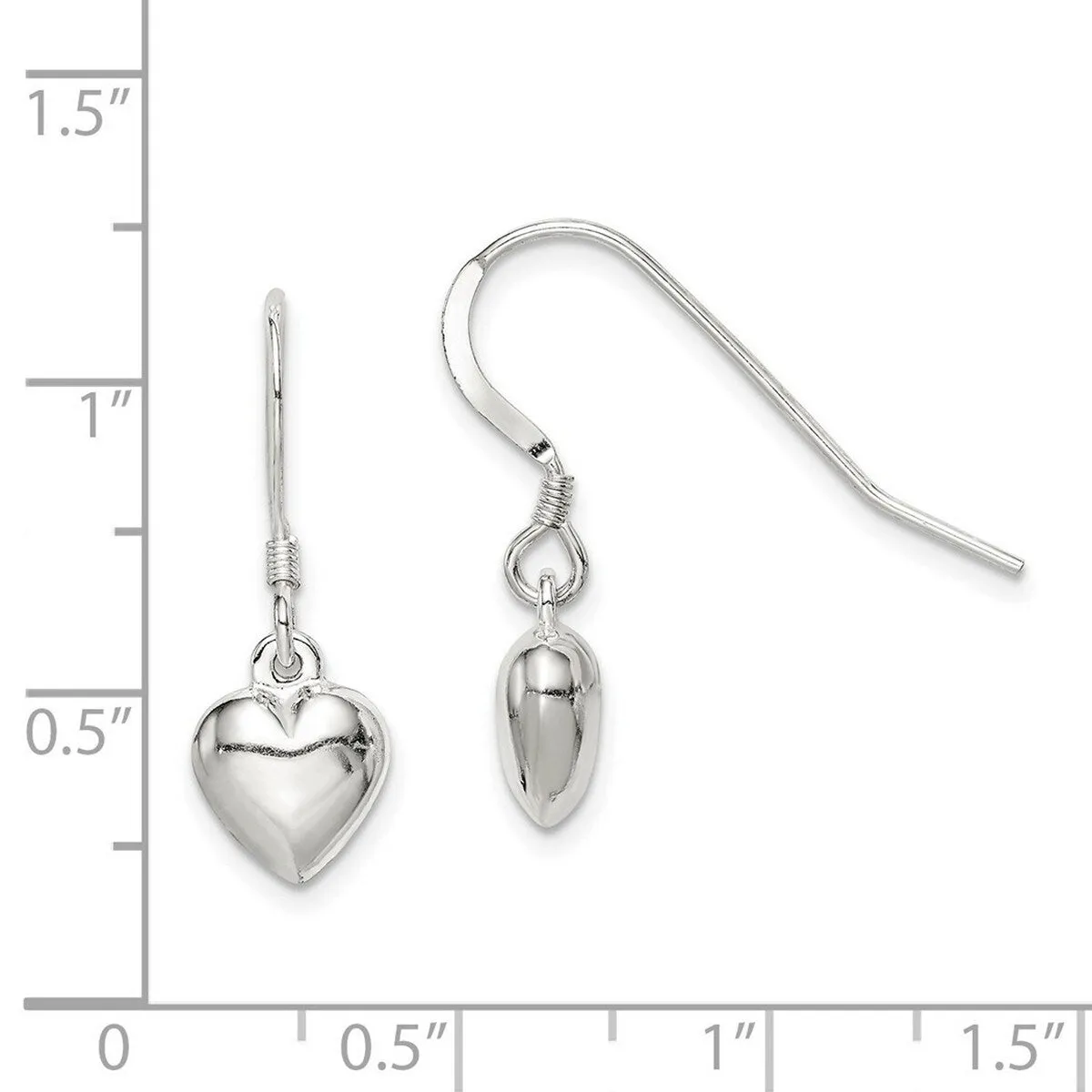 Curata 925 Sterling Silver Hollow Polished Heart Dangle Earrings - 24x9mm sold by Zulily product image thumbnail 4