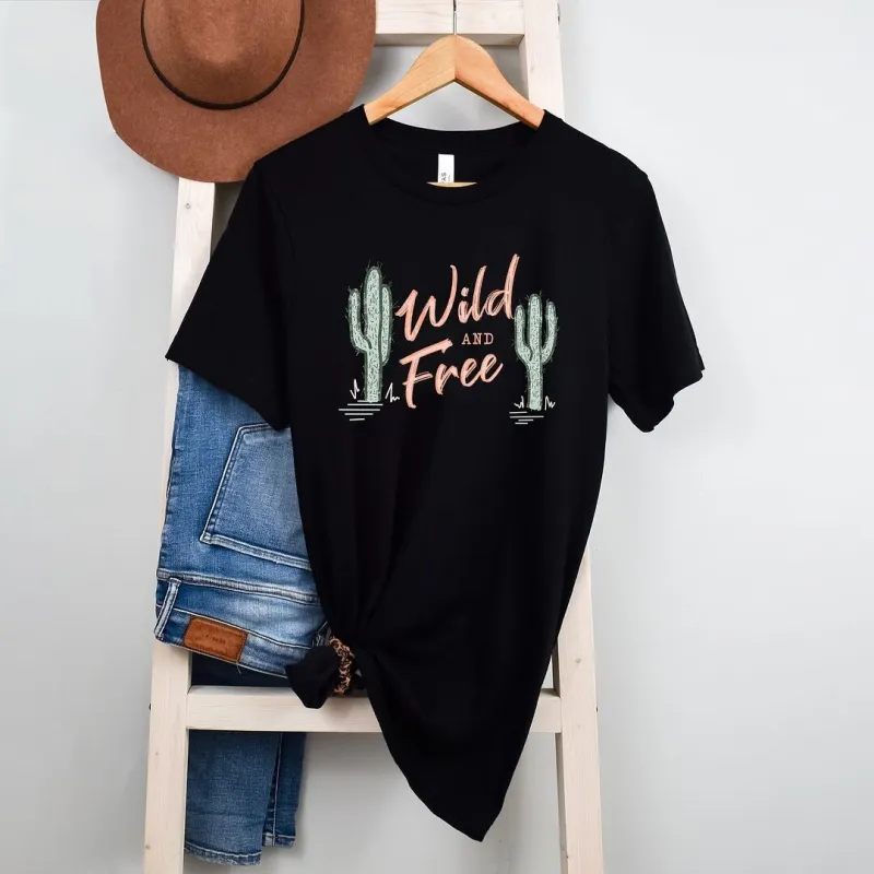 Wild And Free Cactus Short Sleeve Crewnneck Tee sold by Zulily