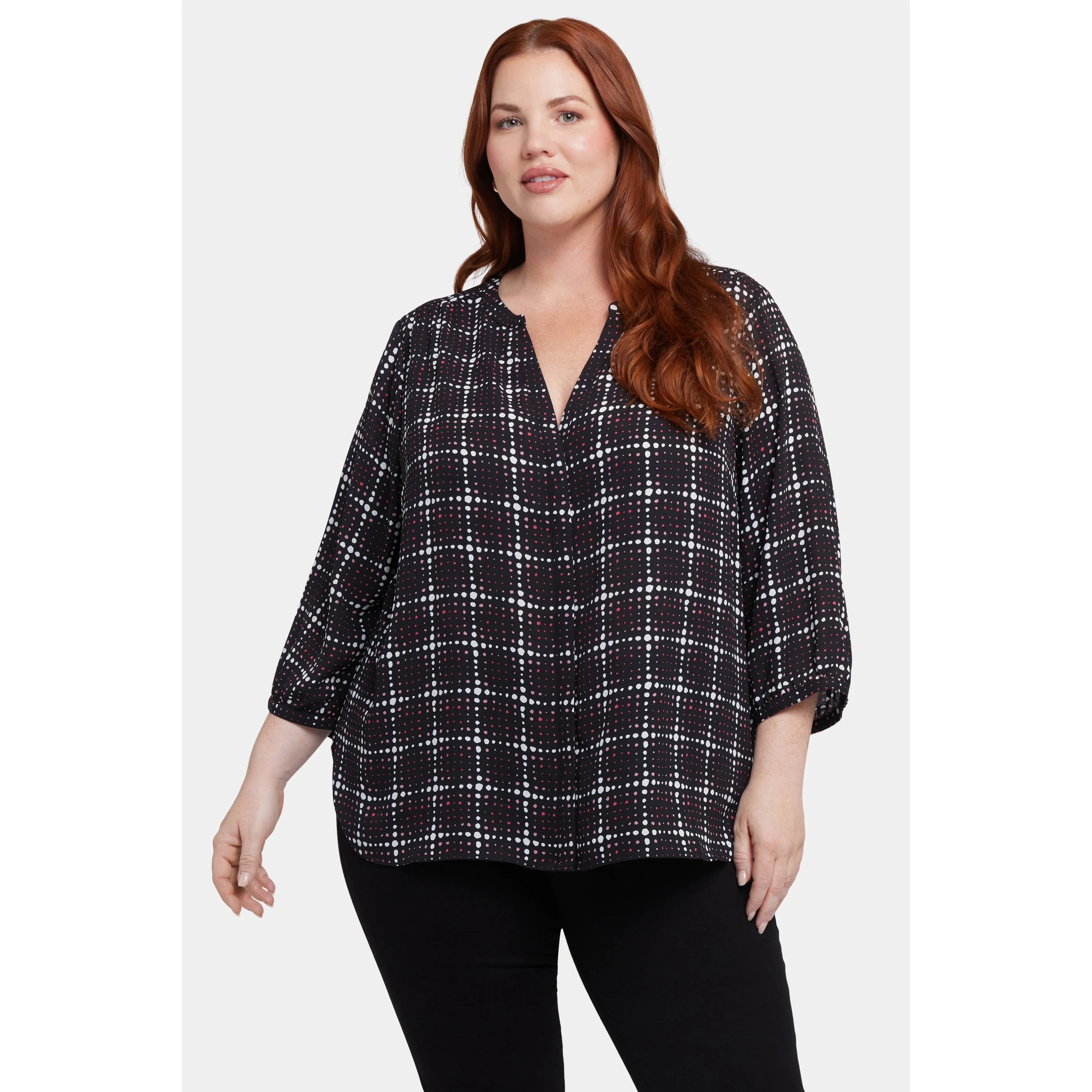 Ladies Plus-Womens Pintuck Blouse sold by Zulily