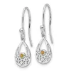 Curata 925 Sterling Silver Rhodium Plated Filigree Citrine Hook Earrings - 26x9mm sold by Zulily