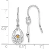 Curata 925 Sterling Silver Rhodium Plated Filigree Citrine Hook Earrings - 26x9mm sold by Zulily