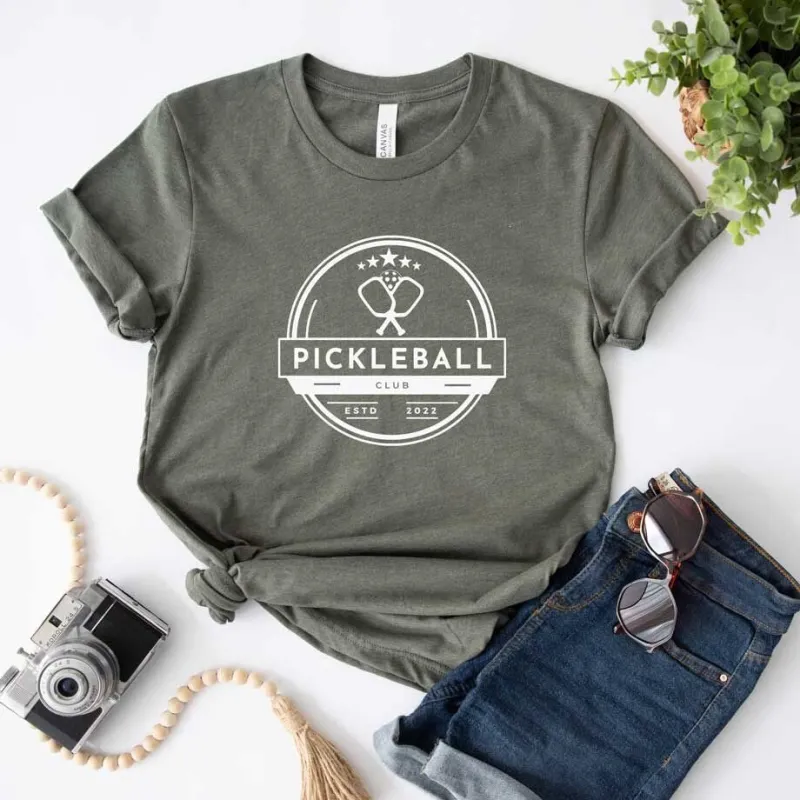 Pickleball Club Short Sleeve Crewnneck Tee sold by Zulily