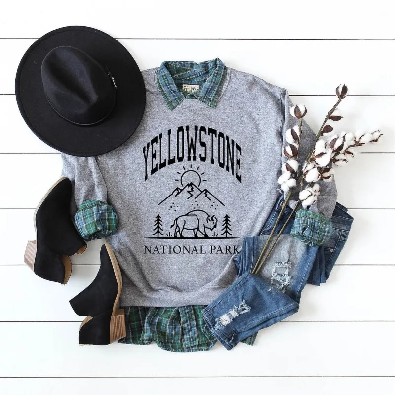 Yellowstone National Park Mountain Graphic Sweatshirt sold by Zulily
