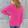 Hot Pink V-Neck Lantern Sleeve Top sold by Zulily