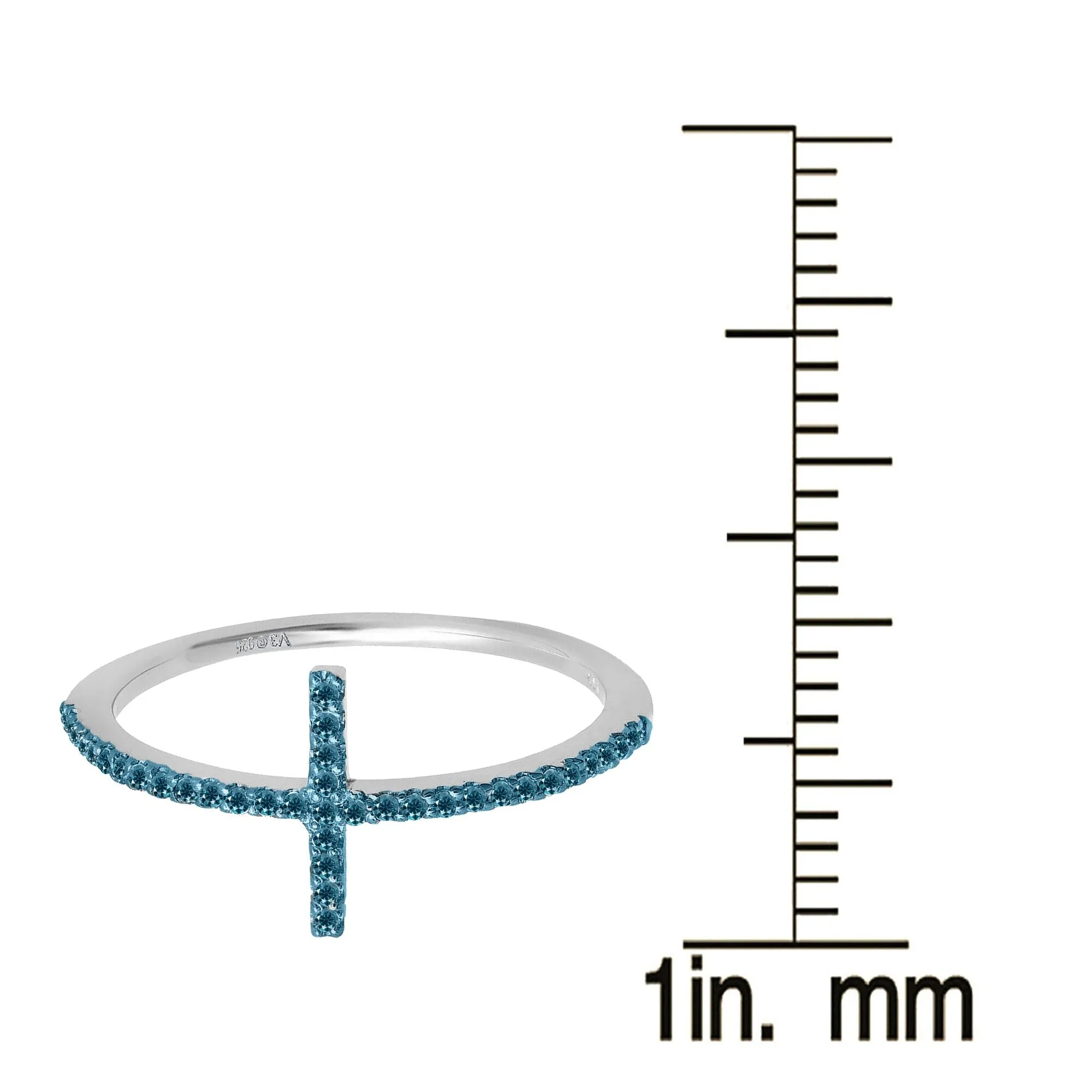 Sterling Silver 0.30CT Natural Blue Diamond Cross Ring sold by Zulily product image thumbnail 3