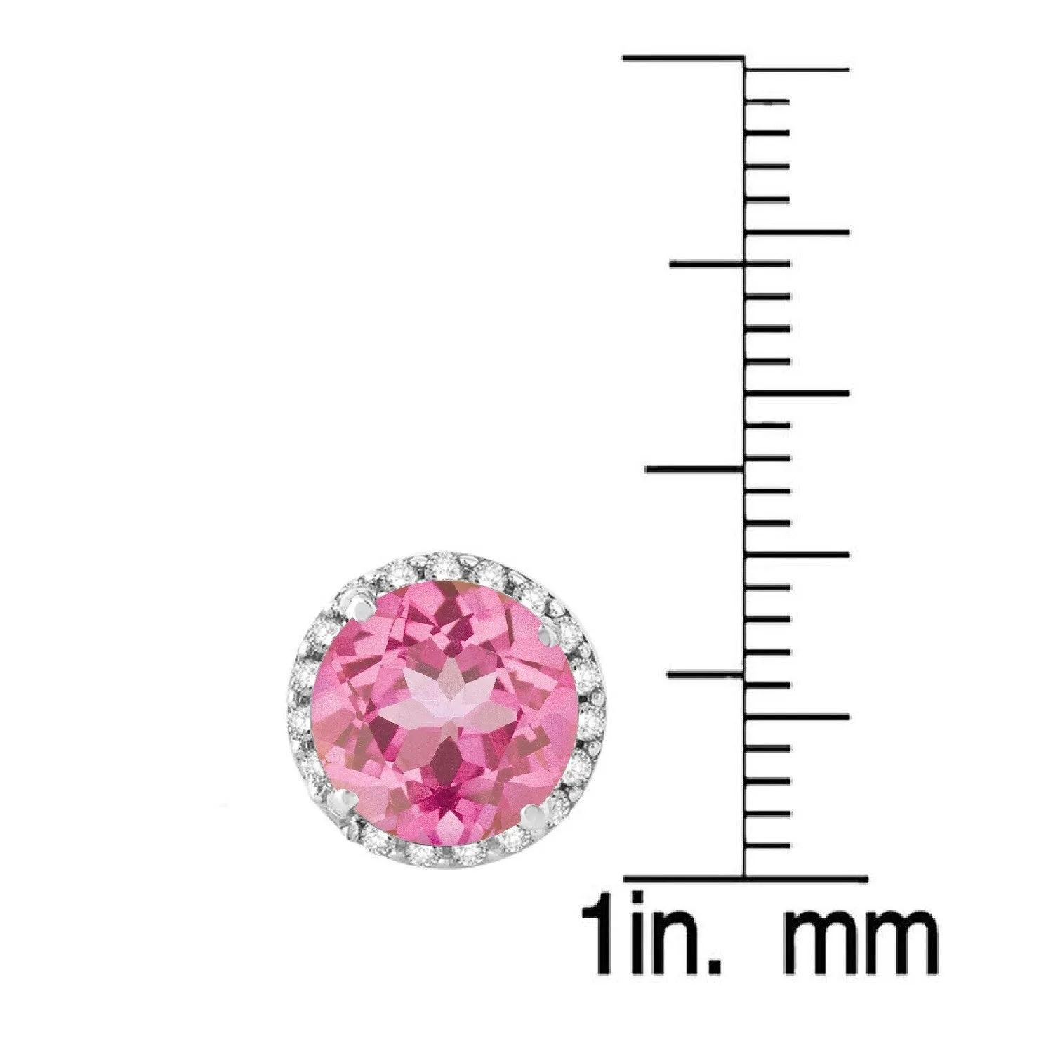 Sterling Silver Pink Topaz and White Topaz Halo Stud Earrings sold by Zulily product image thumbnail 3