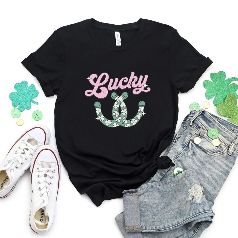 Lucky Horseshoes Short Sleeve Crewnneck Tee sold by Zulily