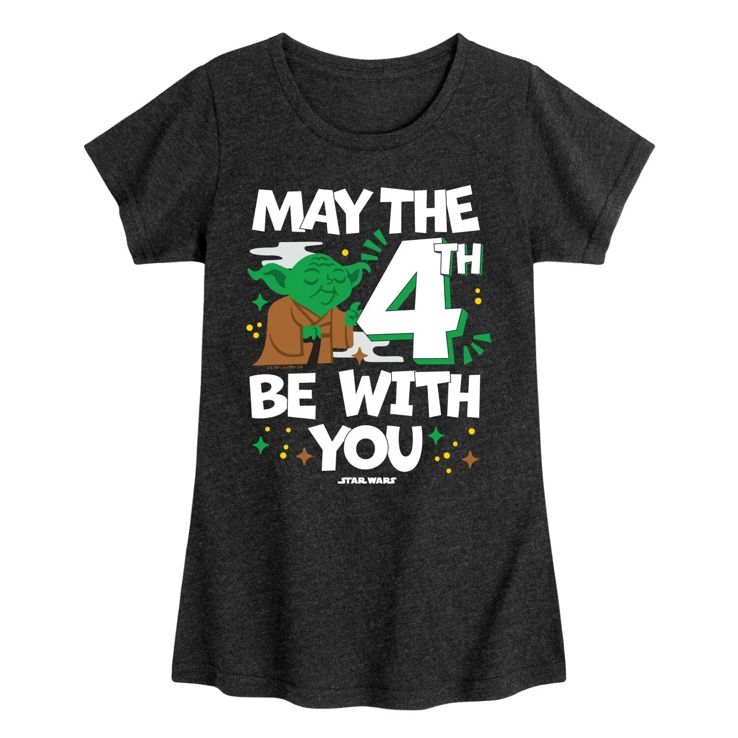 Girl's Star Wars Yoda May The 4th Short Sleeve Tee sold by Zulily