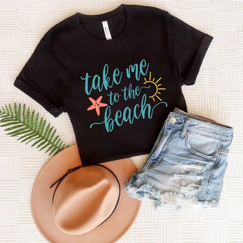 Take Me To The Beach Short Sleeve Crewnneck Tee sold by Zulily