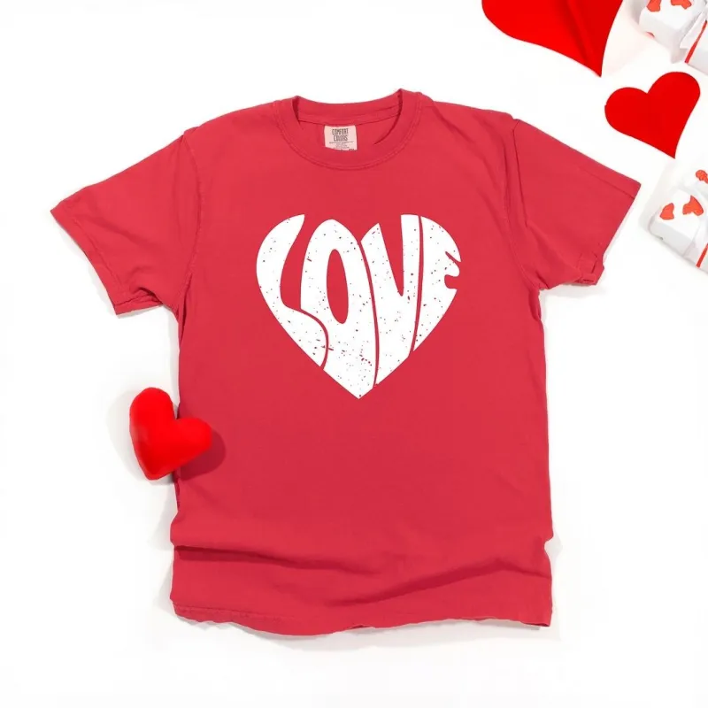 Love Heart Distressed Garment Dyed Tee sold by Zulily