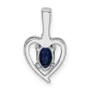 Curata 925 Sterling Silver Created Sapphire and Diamond Pendant Necklace 16x10mm sold by Zulily