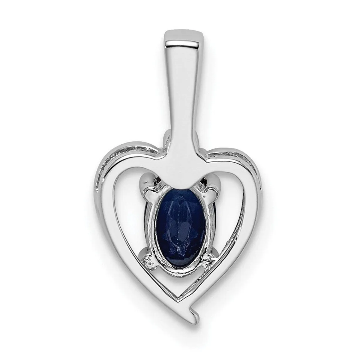 Curata 925 Sterling Silver Created Sapphire and Diamond Pendant Necklace 16x10mm sold by Zulily product image thumbnail 2