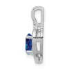 Curata 925 Sterling Silver Created Sapphire and Diamond Pendant Necklace 16x10mm sold by Zulily