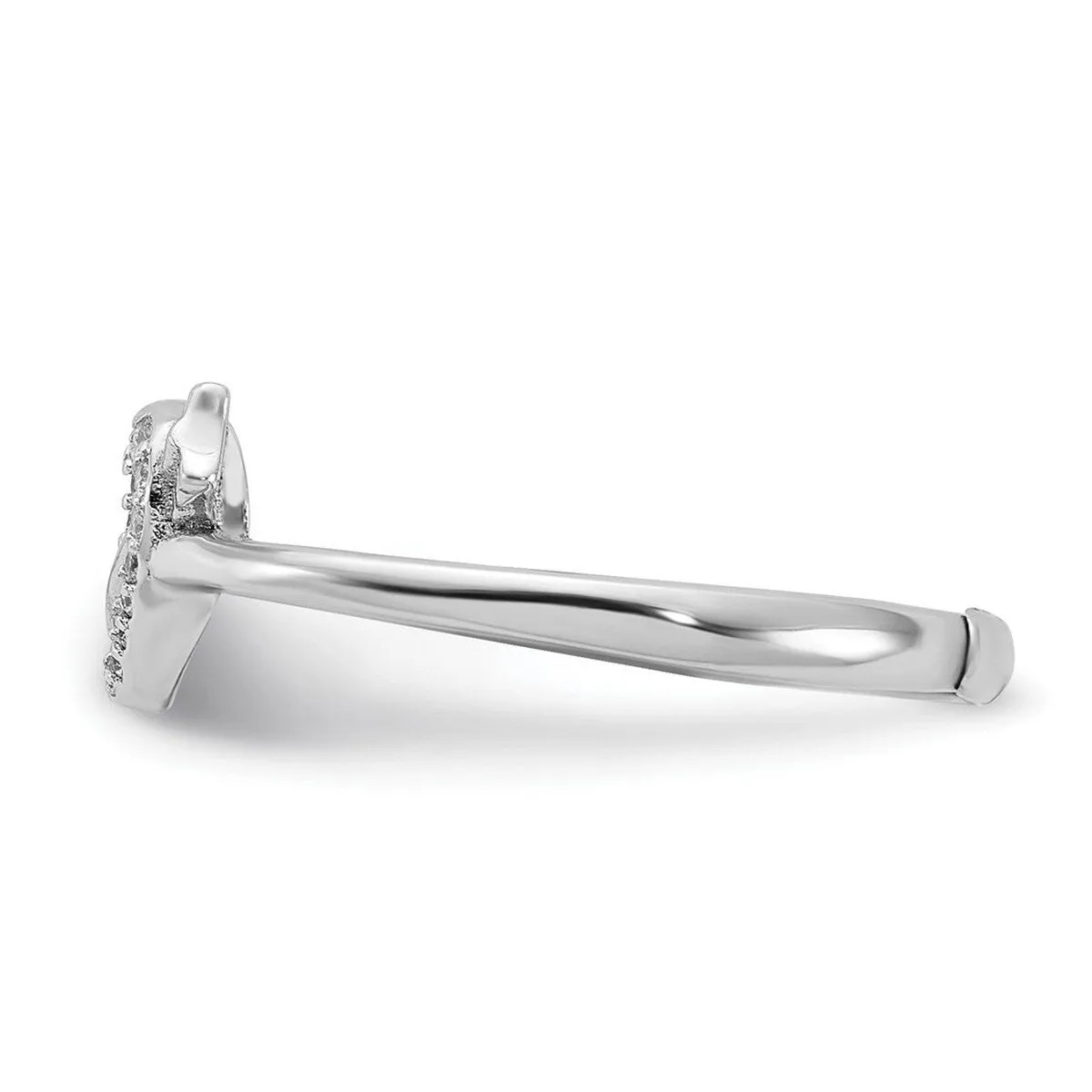Curata 925 Sterling Silver Rhodium Plated Cubic Zirconia Heart With Arrow Adjustable Ring sold by Zulily product image thumbnail 3
