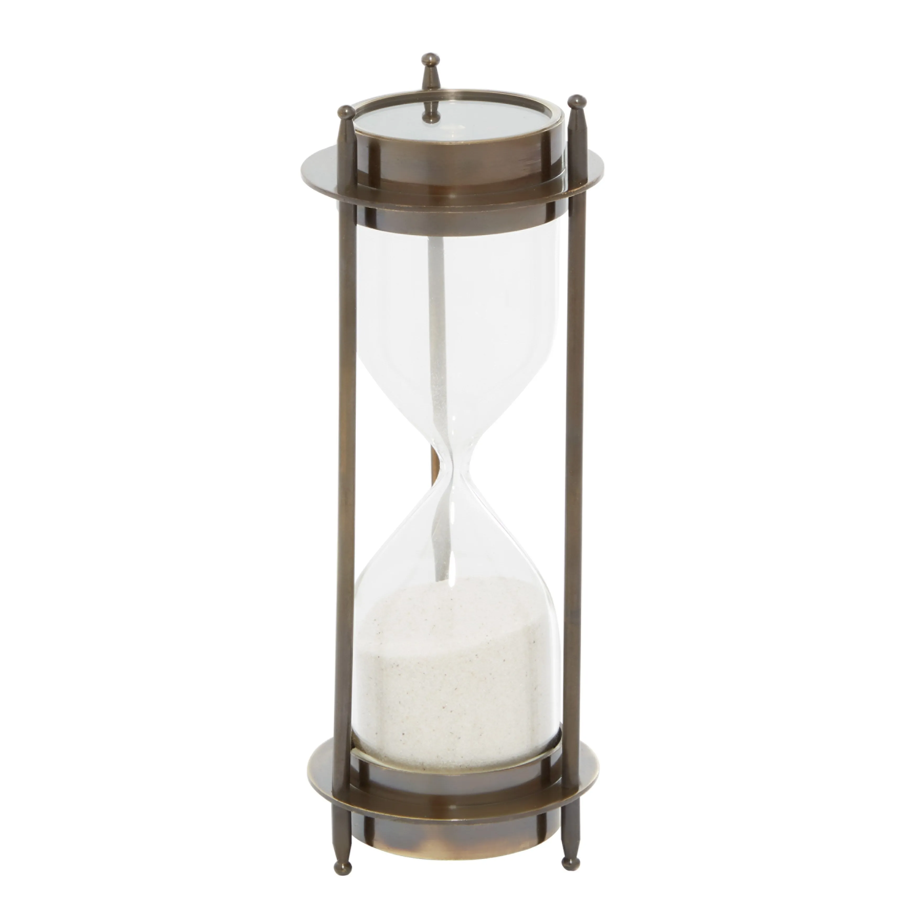 Brown Brass Hourglass Sand Timer with Compass Top - 3 x 3 x 7 sold by Zulily product image thumbnail 3