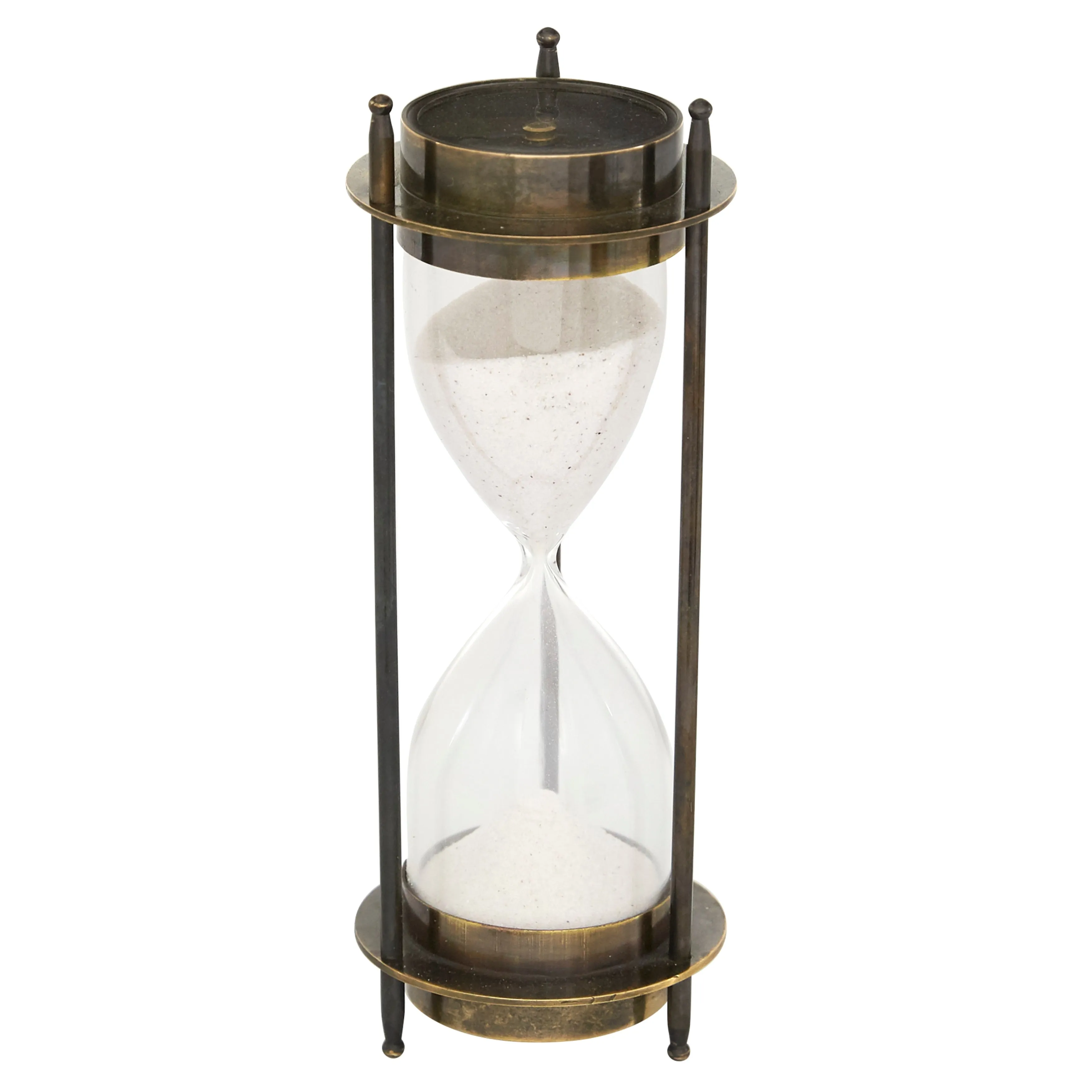 Brown Brass Hourglass Sand Timer with Compass Top - 3 x 3 x 7 sold by Zulily product image thumbnail 2