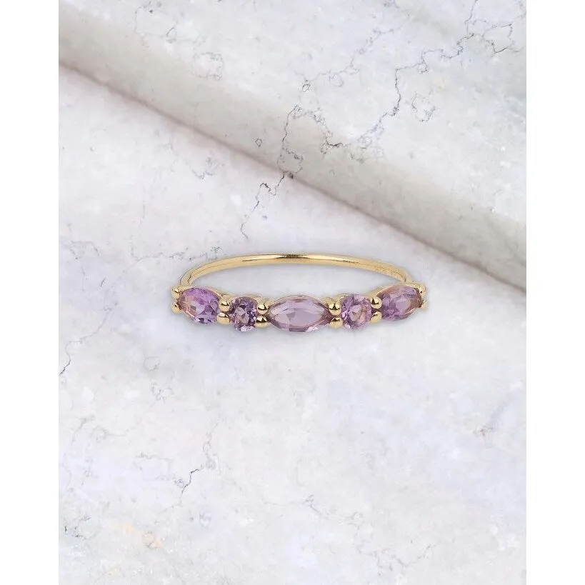 YS Gems Gold Plated Over Silver Purple Amethyst Etenity Band Ring sold by Zulily product image thumbnail 2