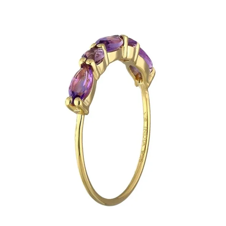 YS Gems Gold Plated Over Silver Purple Amethyst Etenity Band Ring sold by Zulily product image thumbnail 4