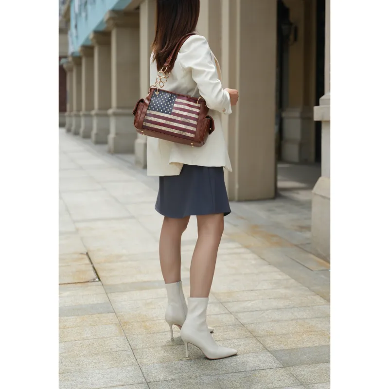 Vera Vegan Leather Patriotic Flag Pattern Women's Tote Bag sold by Zulily