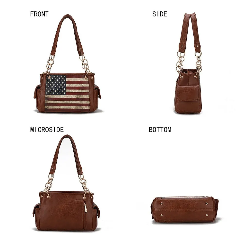 Vera Vegan Leather Patriotic Flag Pattern Women's Tote Bag sold by Zulily product image thumbnail 4
