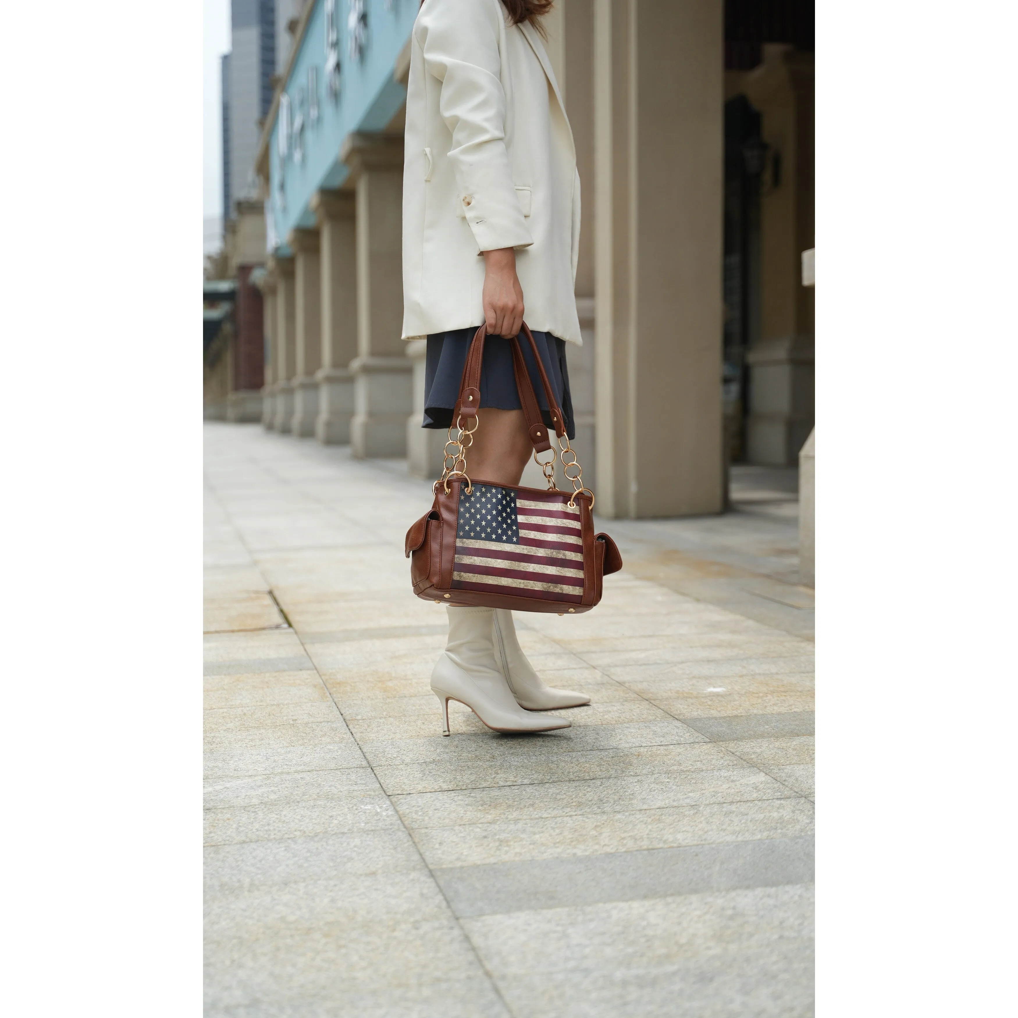 Vera Vegan Leather Patriotic Flag Pattern Women's Tote Bag sold by Zulily product image thumbnail 3