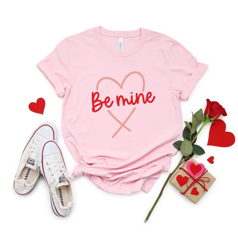 Be Mine Heart Colorful Short Sleeve Crewnneck Tee sold by Zulily