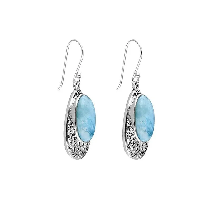 YS Gems Sterling Silver Larimar Gemstone Dangle Earring - 0.51 x 1.61 sold by Zulily product image thumbnail 4