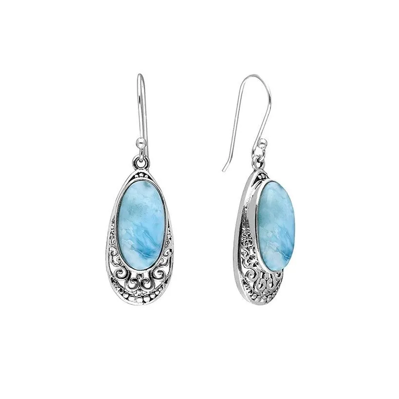 YS Gems Sterling Silver Larimar Gemstone Dangle Earring - 0.51 x 1.61 sold by Zulily product image thumbnail 3