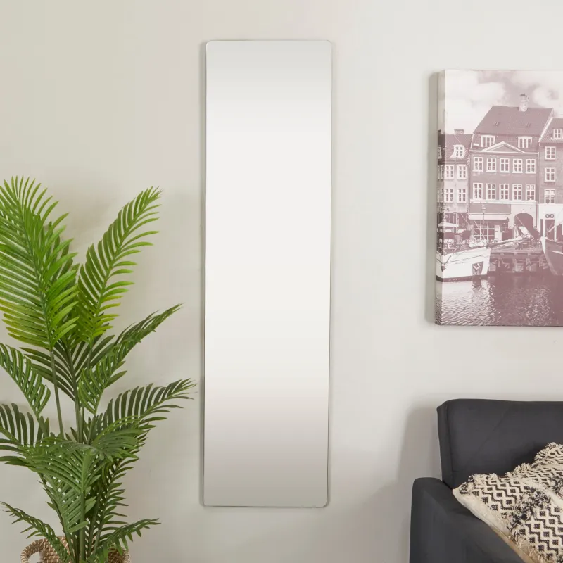 CosmoLiving by Cosmopolitan Minimalist Silver Metal Wall Mirror sold by Zulily