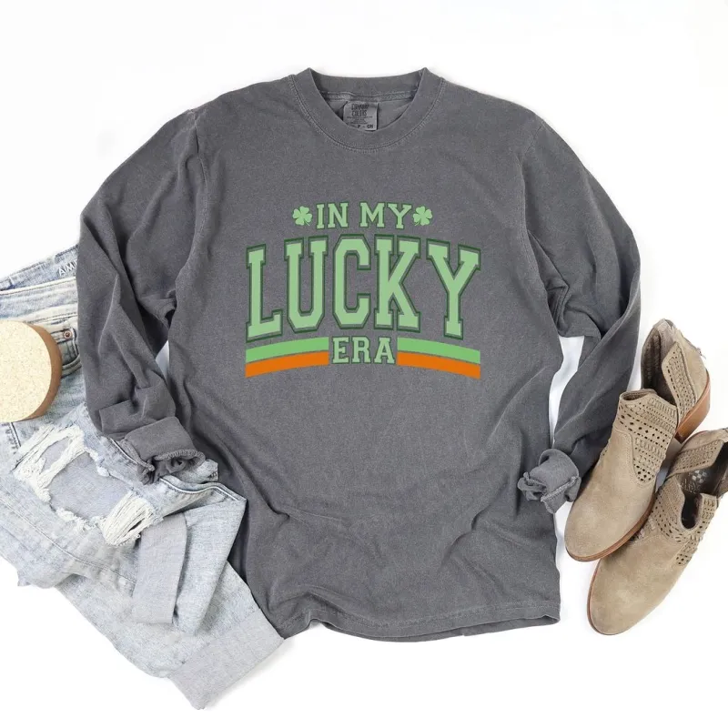In My Lucky Era Garment Dyed Long Sleeve sold by Zulily
