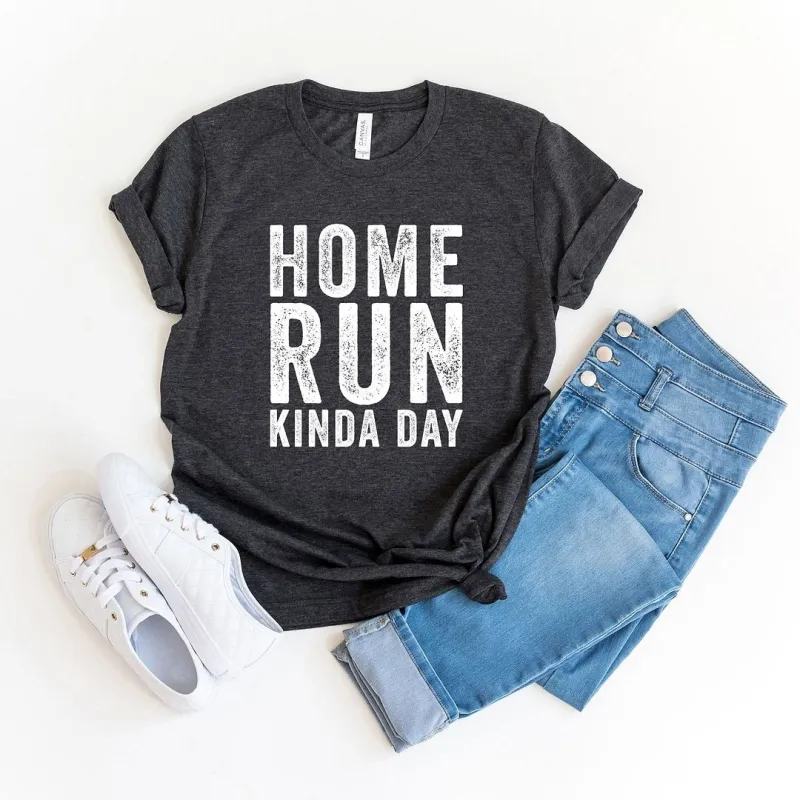 Home Run Kinda Day Short Sleeve Crewnneck Tee sold by Zulily