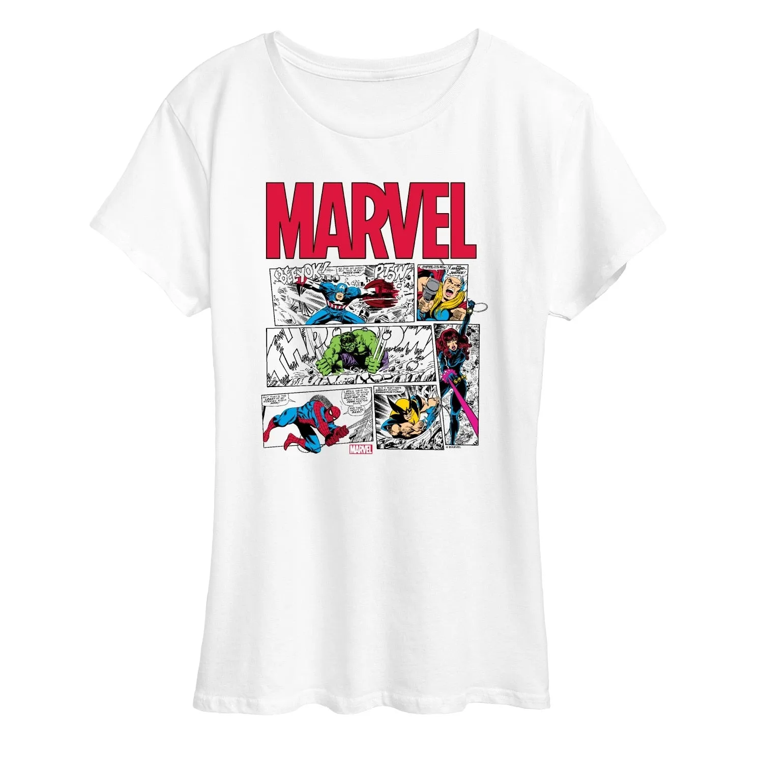 Women's Marvel Panels Short Sleeve Tee sold by Zulily