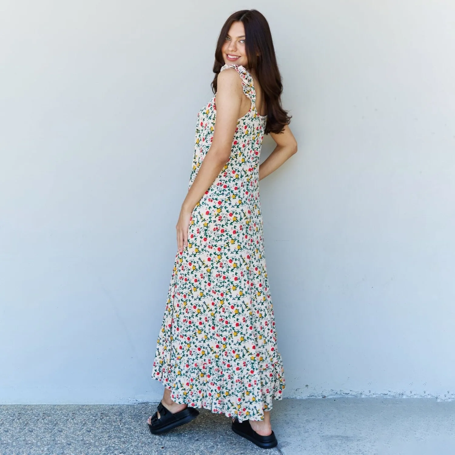 Rose Floral Ruffle Maxi Dress sold by Zulily product image thumbnail 2