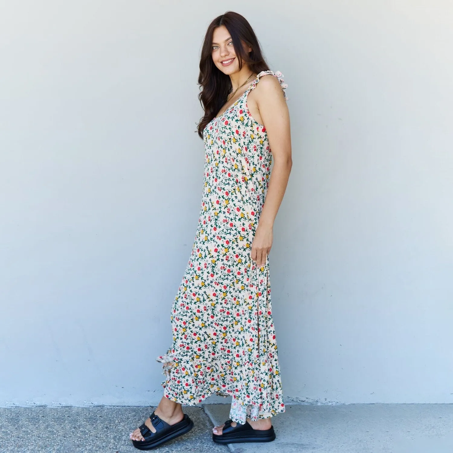 Rose Floral Ruffle Maxi Dress sold by Zulily product image thumbnail 3