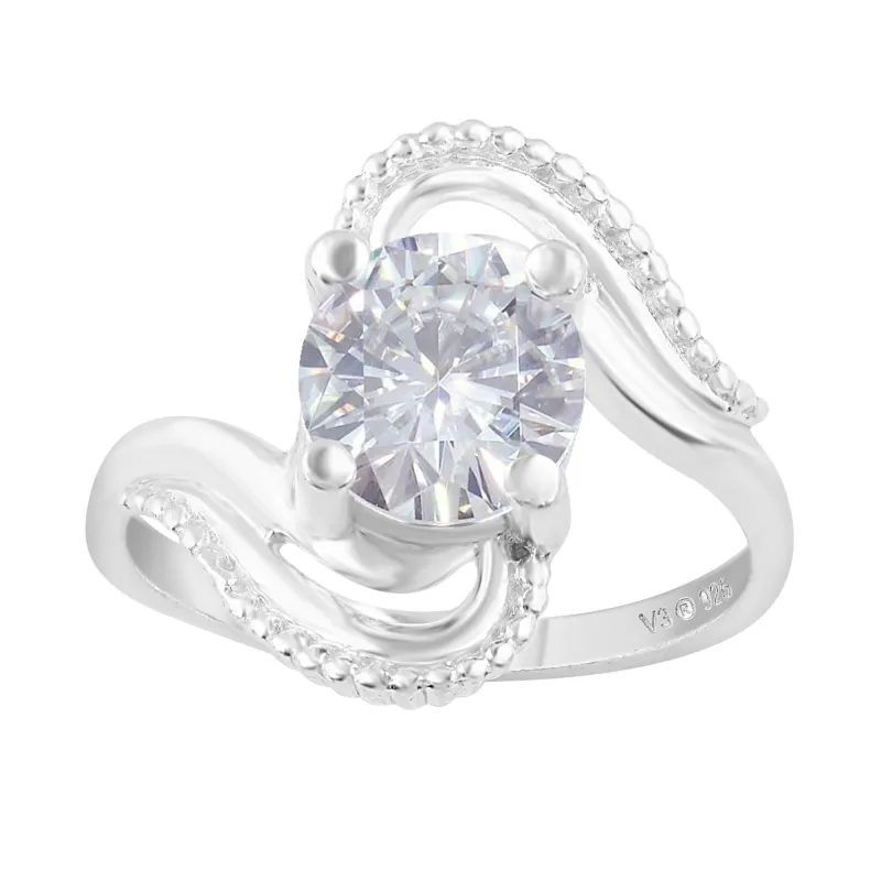 V3 Jewelry Sterling Silver Moissanite Solitaire Ring made by Zulily