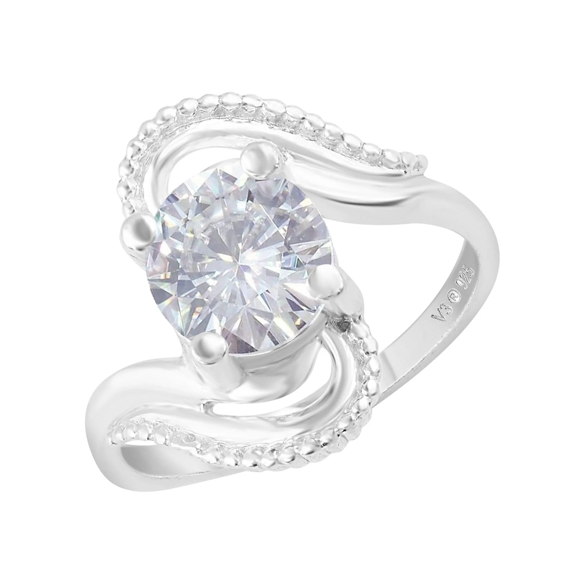 V3 Jewelry Sterling Silver Moissanite Solitaire Ring sold by Zulily product image thumbnail 2