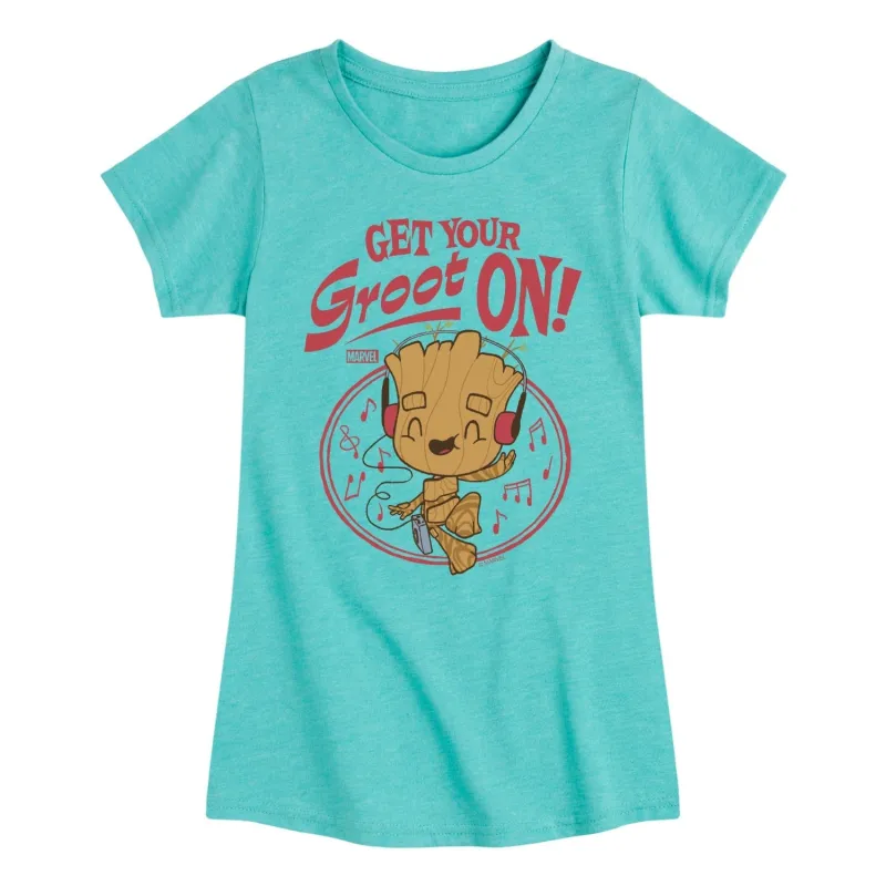 Girls Guardians of The Galaxy Get Your Groot On Short Sleeve Tee sold by Zulily