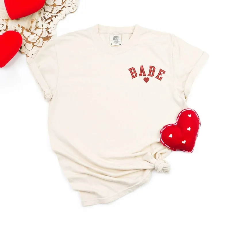 Embroidered Babe Heart Garment Dyed Tee sold by Zulily
