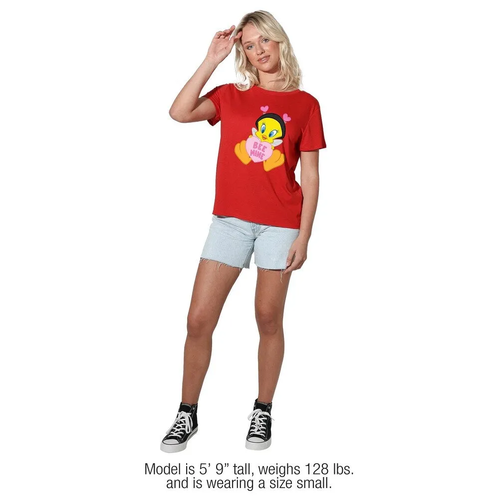 Looney Tunes Valentine's Day Tweety Bee Mine Women's Loose T Shirt, Red sold by Zulily product image thumbnail 3