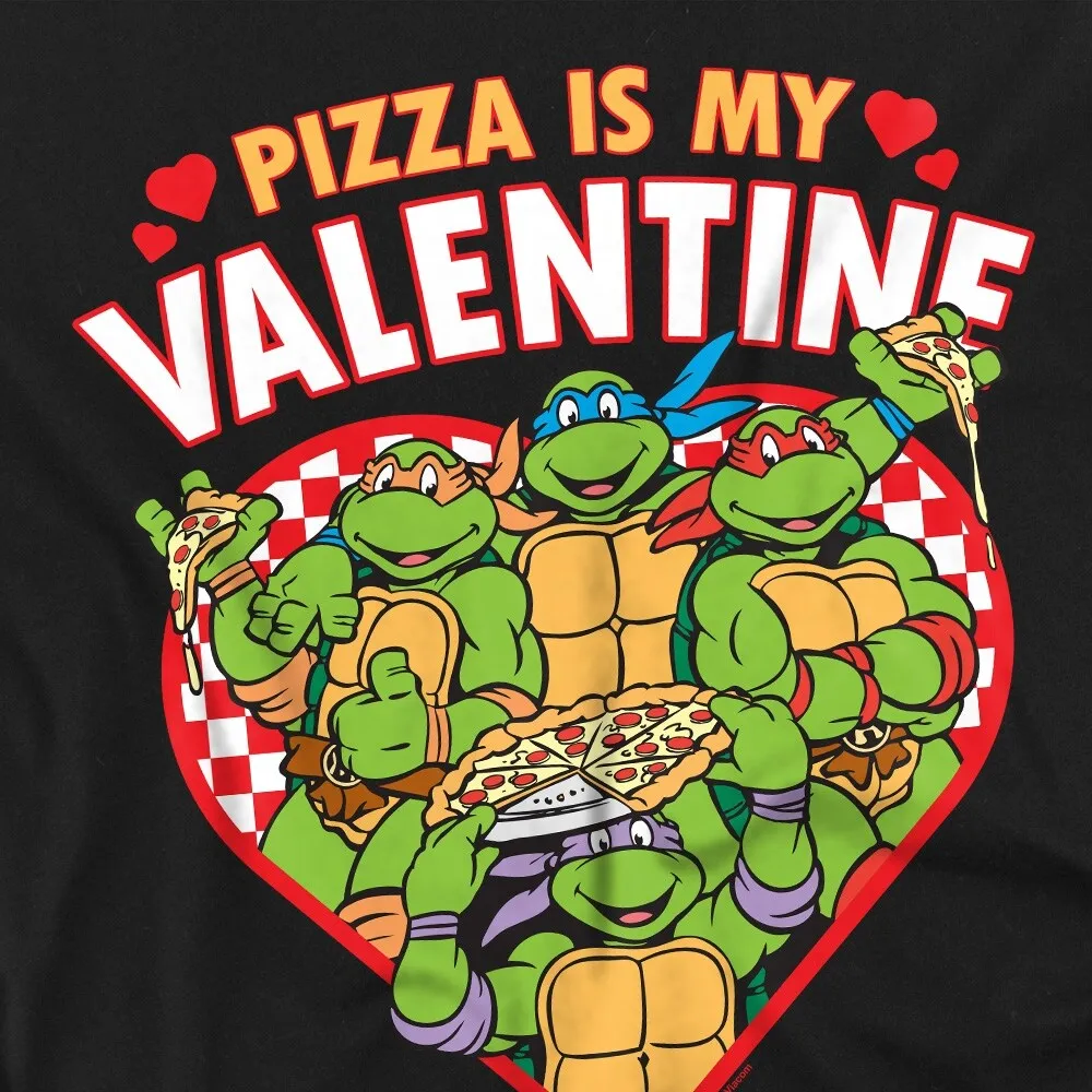 Teenage Mutant Ninja Turtles Pizza Is My Valentine Youth T Shirt, Black sold by Zulily product image thumbnail 3