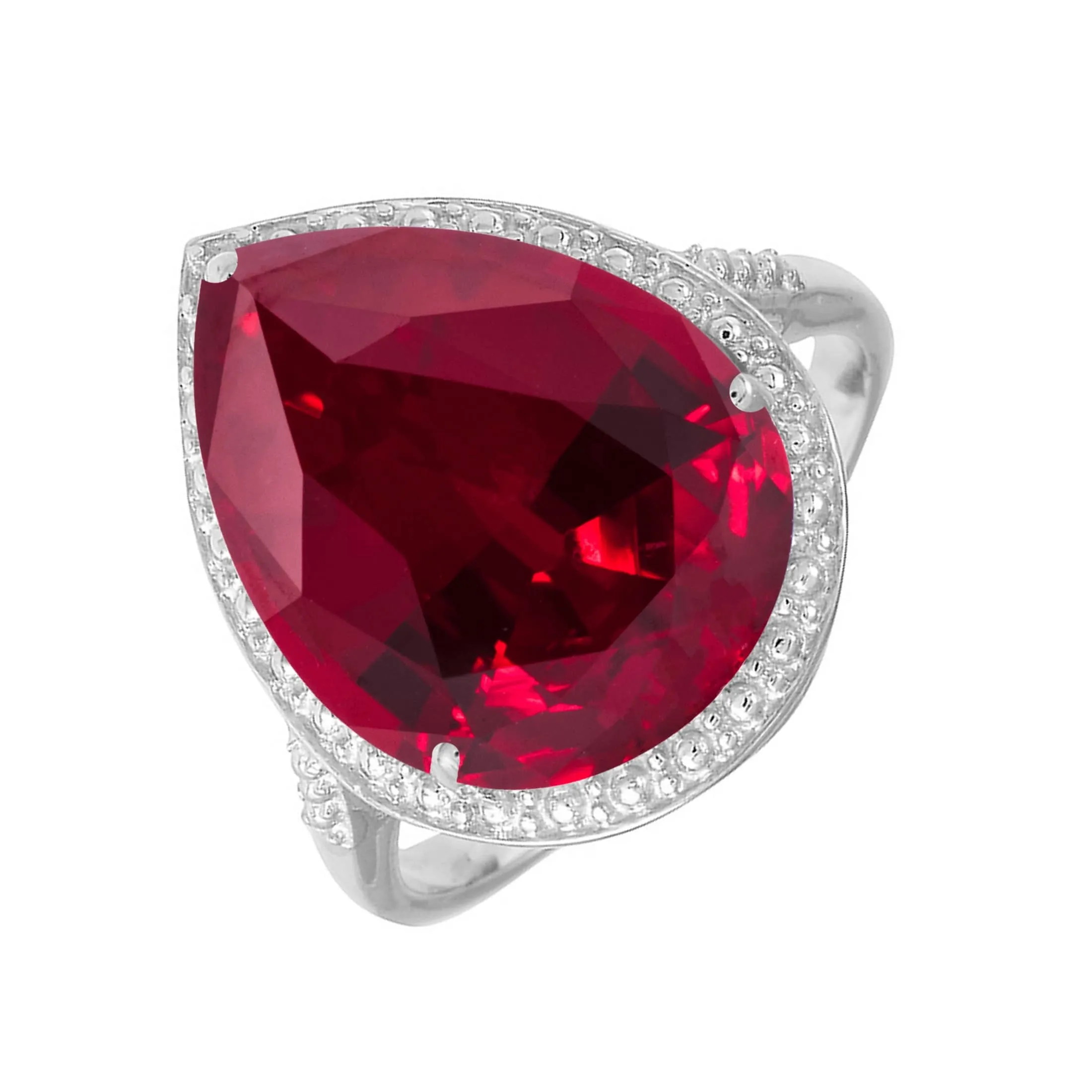 V3 Jewelry 925 Sterling Silver with Ruby Tear Drop Solitaire Ring for Women sold by Zulily product image thumbnail 2