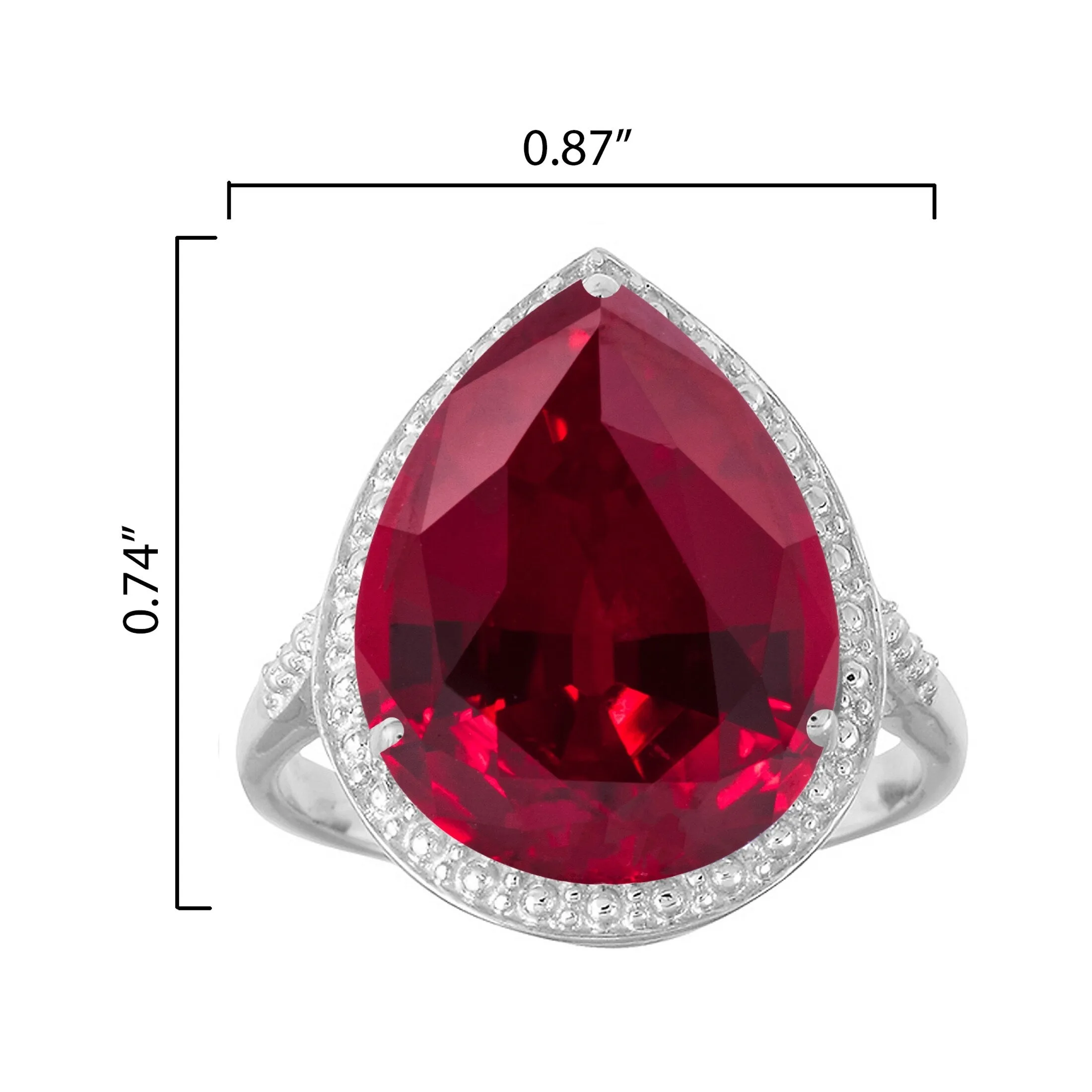 V3 Jewelry 925 Sterling Silver with Ruby Tear Drop Solitaire Ring for Women sold by Zulily product image thumbnail 4