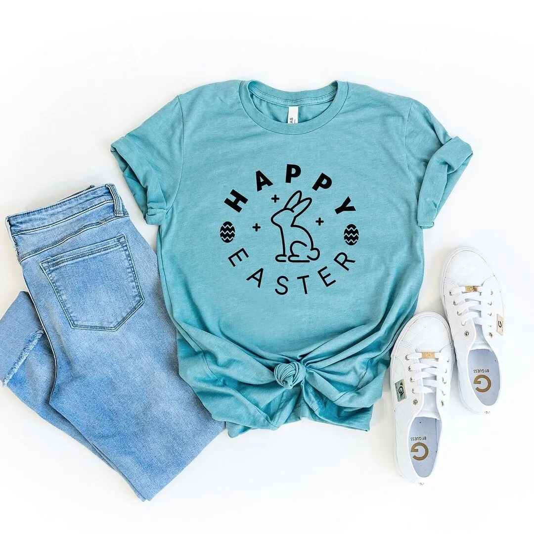 Happy Easter Eggs Short Sleeve Crewnneck Tee sold by Zulily