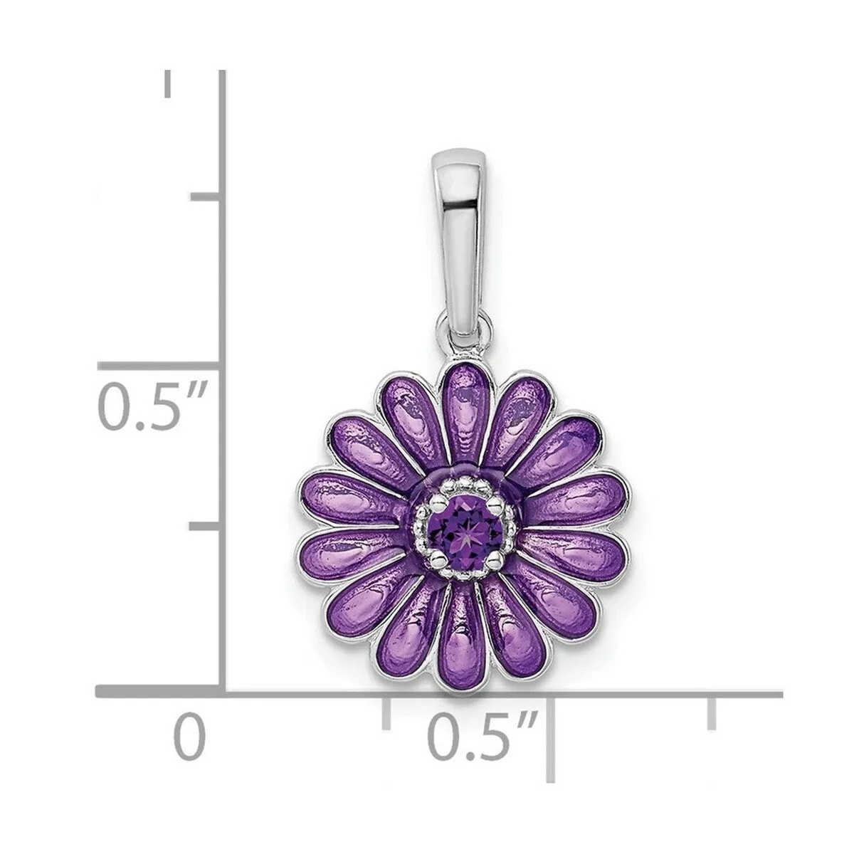 Curata 925 Sterling Silver Amethyst and Enamel Pendant Necklace sold by Zulily product image thumbnail 4