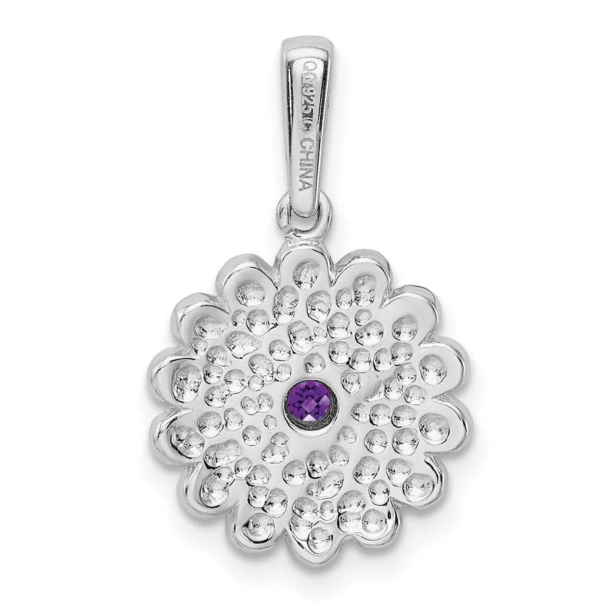Curata 925 Sterling Silver Amethyst and Enamel Pendant Necklace sold by Zulily product image thumbnail 2