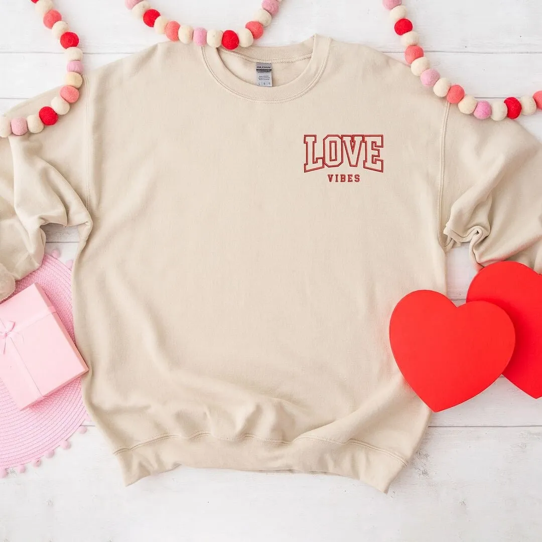 Embroidered Varsity Love Vibes Graphic Sweatshirt sold by Zulily