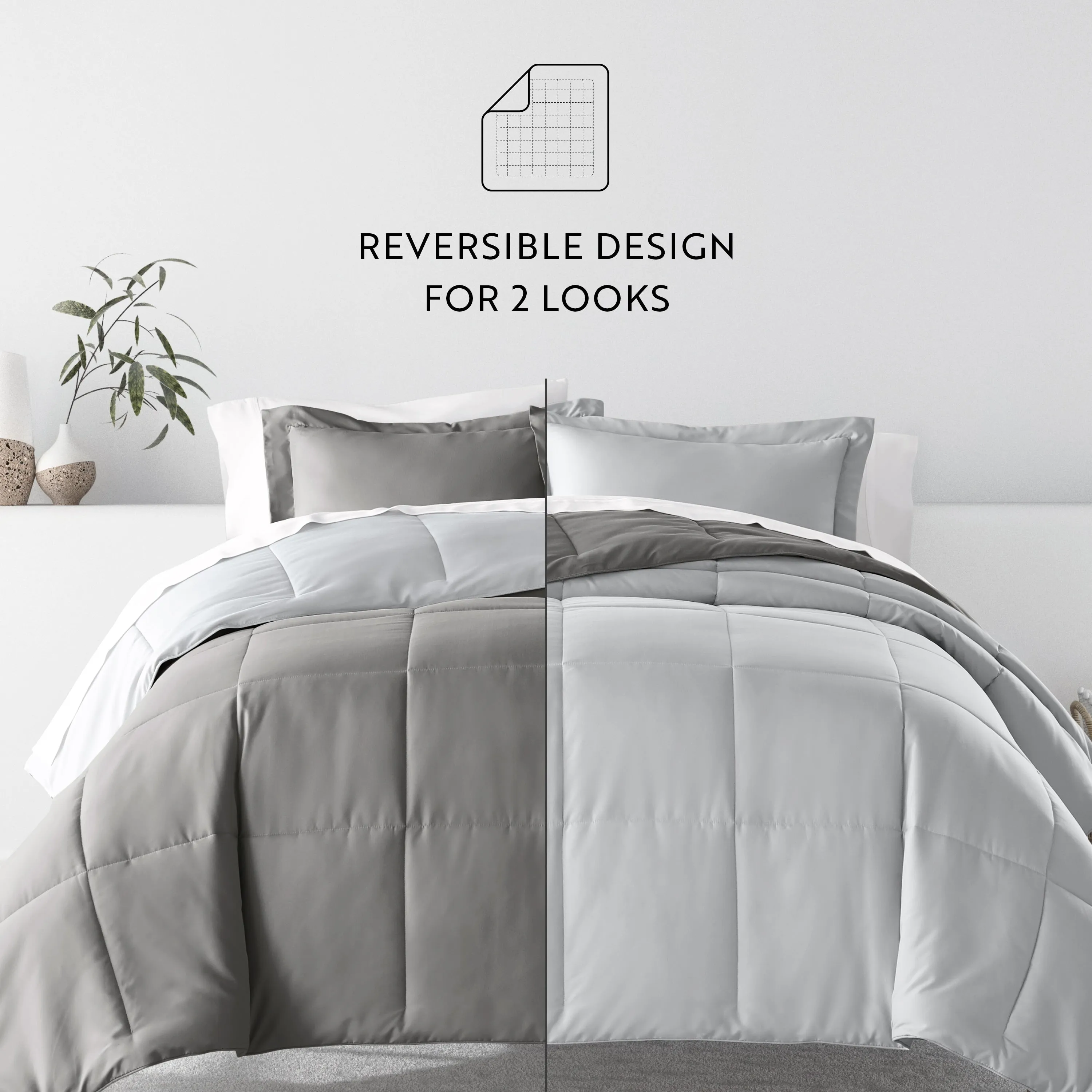 7pc Solid Reversible Comforter Bundle sold by Zulily product image thumbnail 3